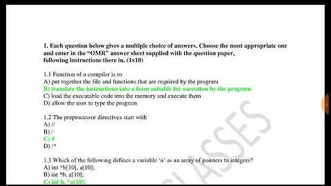 O level C languages solved paper