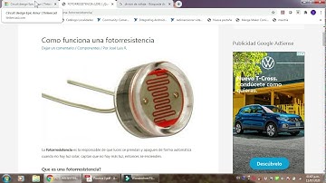 Entrada analogica con fotorresistencia en Tinkercard