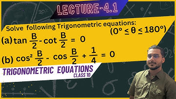 Lecture  4.1 /Trigonometric Equations// long questions //Trigonometry//class 10// O.Math