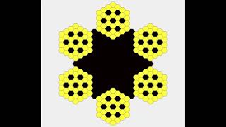 Sum of Neighbours Cellular Automaton, Hexagon Grid