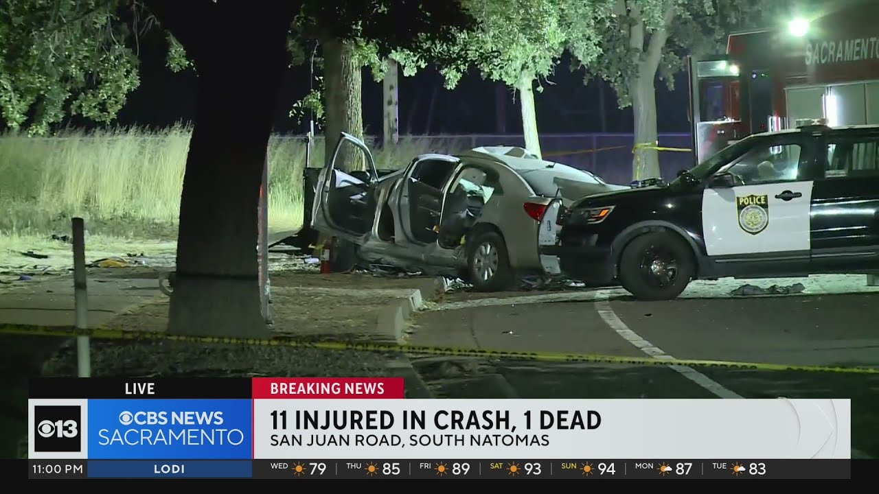 11 injured, 1 dead in south Natomas crash - YouTube