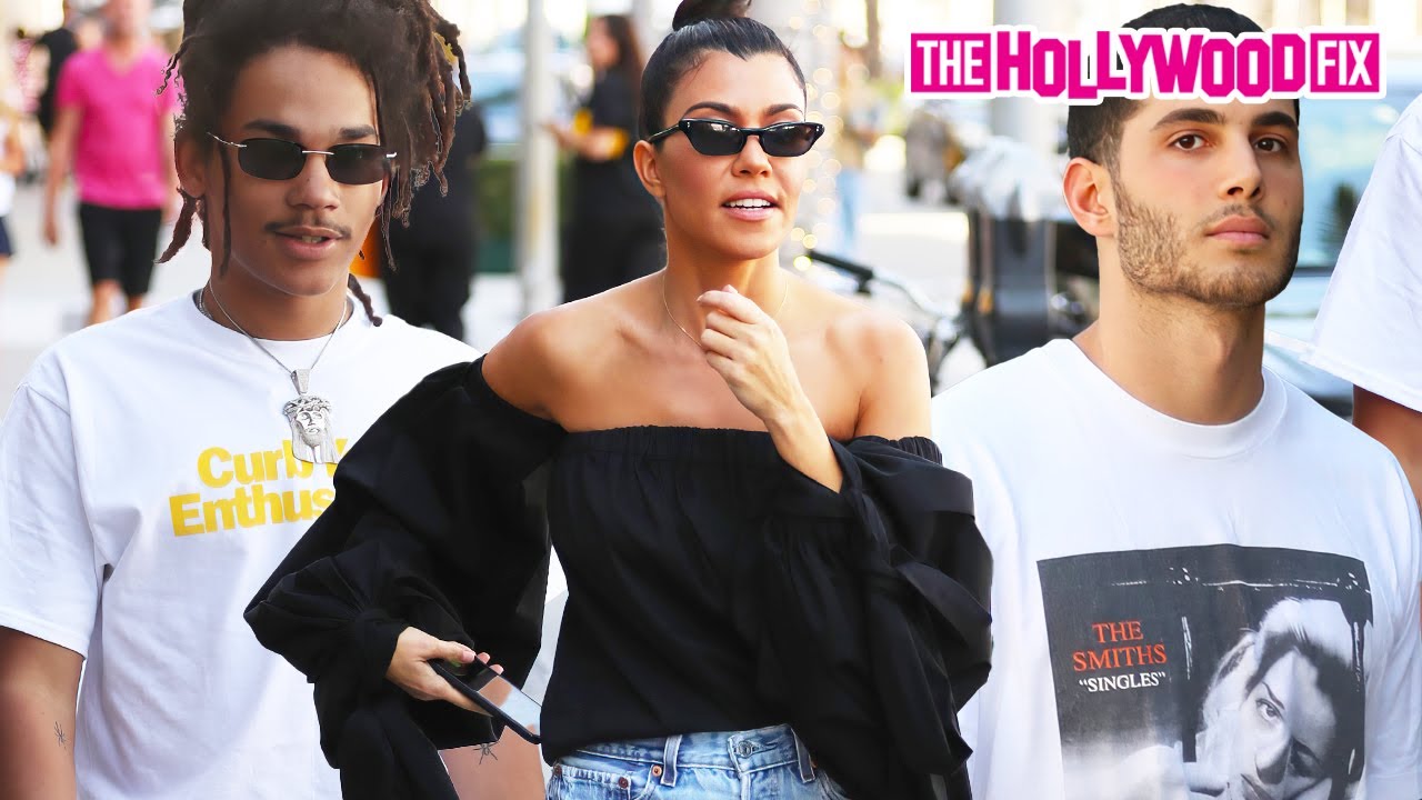 Kourtney Kardashian, Luka Sabbat & Fai Khadra Go Shopping On Rodeo Dr Before Hitting Alfred Tea Room