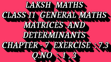 Laksh maths class 11th chapter 7 exercise 7.3 q.no : 1 , 3
