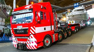 Mega Rc Heavy Haulage, Rc Yacht Transport With Two Scania, Rc Trucks, Rc Tractors, Rc Machines!!