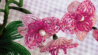 Орхидея из бисера. Мастер-класс. Часть 2/2. Нow to make orchid flower