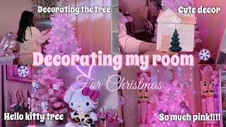 DECORATING MY ROOM FOR CHRISTMAS 2023 | Pinkmas galore!!! 🎄💕❄️