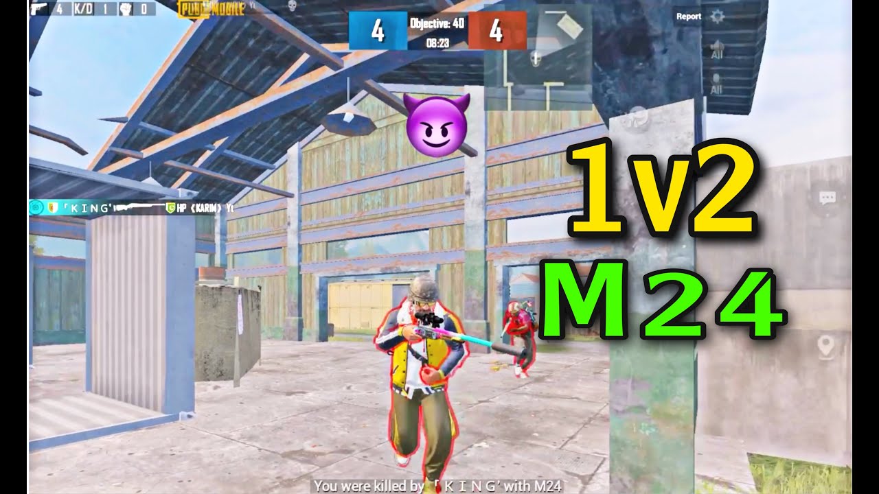 M24 ONLY SOLO VS DUO VERY INTENSE MATCH 🔥 | 1v2 M24 TDM MATCH | PUBG ...