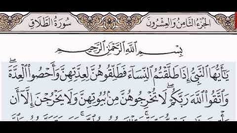 سورة الطلاق//لفضيلة الشيخ علي الحذيفي