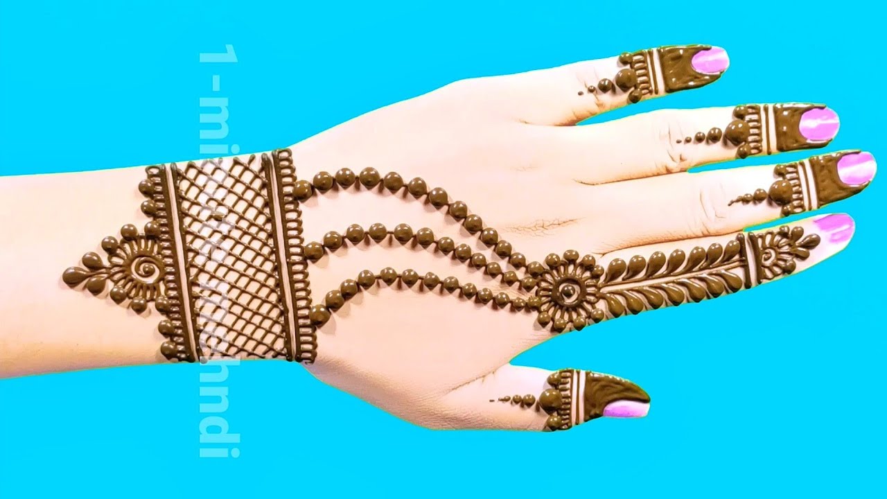 easy jewellery mehndi design wedding dulhan mehndi 1 minute mehndi