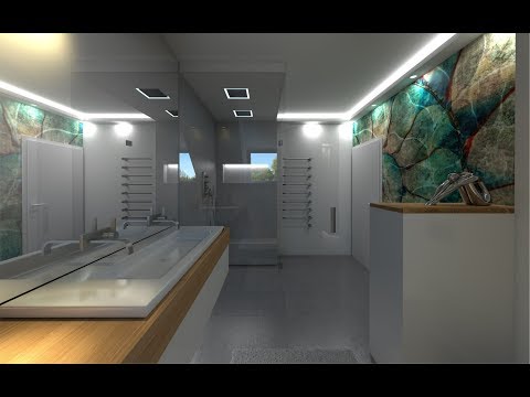 Badezimmer Design mit Dachschräge Wandtapete Glamora als fugenloses Baddesign