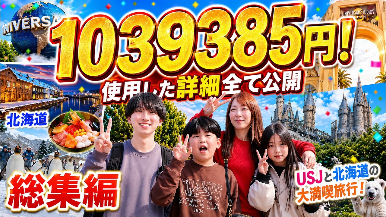 【破産】6泊7日の旅行で100万円溶かしまし＞＜ユニバ＆北海道旅行総集編！