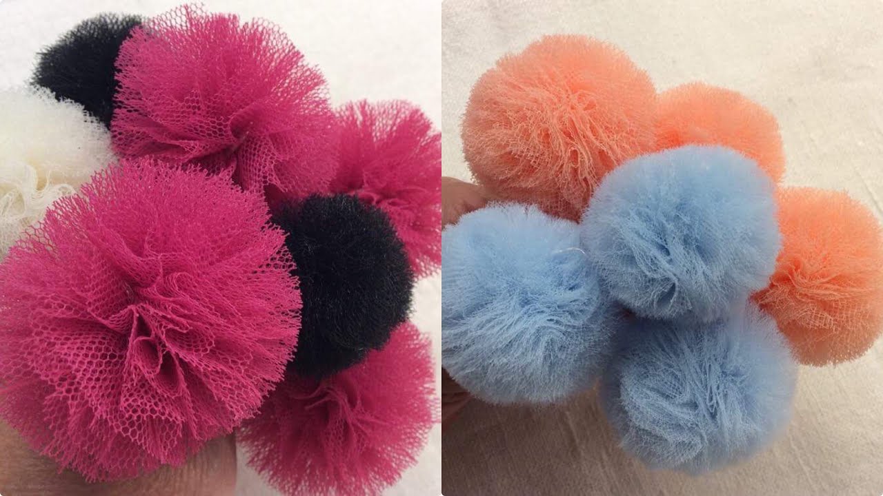 Easy Diy how to make a perfect tulle pompon tutorial come realizzare un  pompon in tulle 