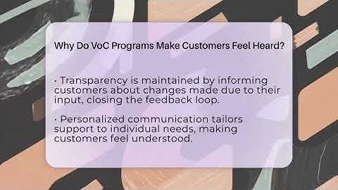 Why Do VoC Programs Make Customers Feel Heard? - Customer Support Coach