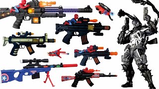 Toy gun unboxing review, Marvel series toy guns, electric sound and light toy testing