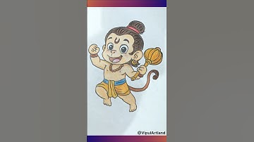 🚩Easy Bal Hanuman Drawing Tutorial | How to Draw a Cute Hanuman!#shorts #shortvideo #youtubeshorts