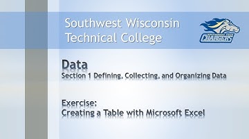 College Math - Data Chapter "How to Make a Table of Data in Excel".