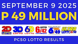 Lotto Result Today 9pm September 9 2025 PCSO