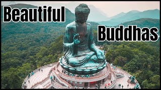 Meditation and Relaxation Music Video With Moving Images of Large Buddha Statues screenshot 4