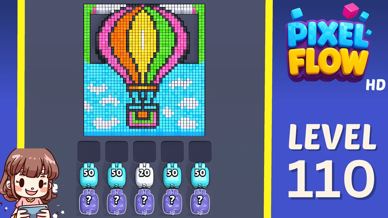 Pixel Flow Level 110 Solution Walkthrough - YouTube