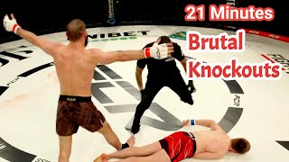 21 Minutes of BRUTAL KNOCKOUTS - MMA , Kickboxing & Bareknuckle