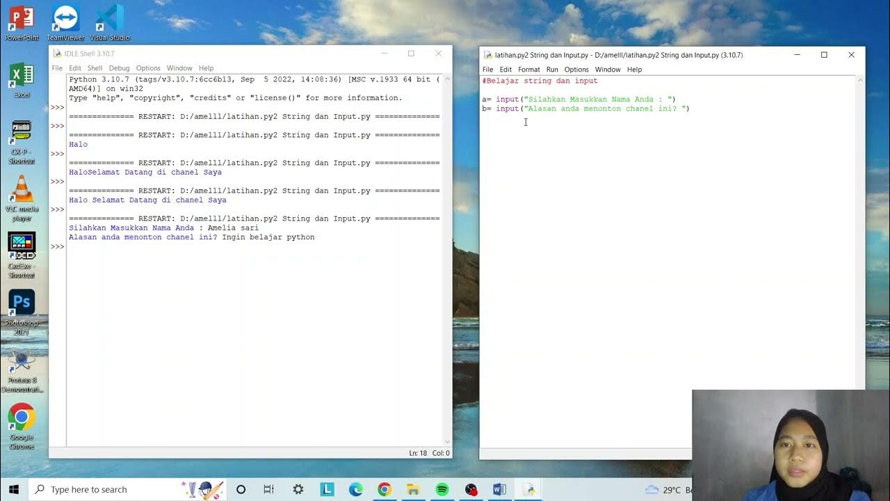 Tugas python 2 #Belajar String dan Input - YouTube