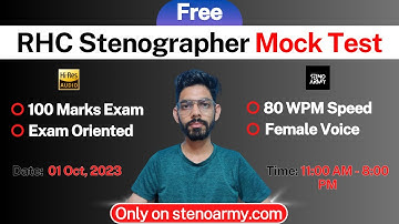 Rajasthan High Court Stenographer 2023: Free Weekly Exam Oriented Mock Test (Female Voice)