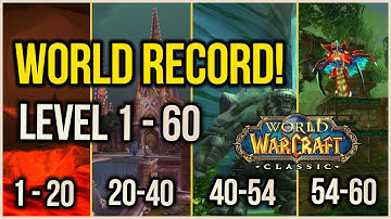 WoW Classic - Level 1- 60 World Record in 21Hr 16Mins | Power Leveling
