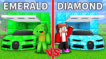 EMERALD Mikey vs DIAMOND JJ Car Battle - Minecraft Maizen