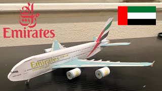 Airigami Emirates Airbus A380 build Papercraft