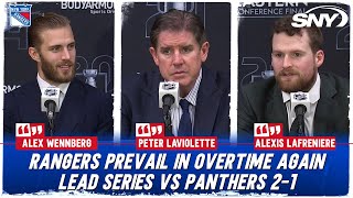 Alex Wennberg, Alexis Lafreniere and Peter Laviolette on Rangers winning Game 3 in OT | SNY