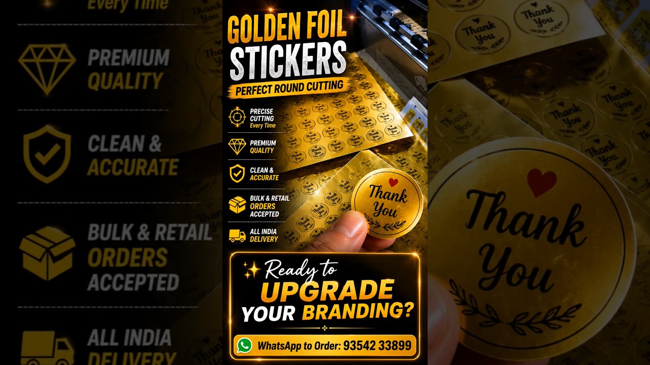 Golden Foil Sticker Cutting Plotter
