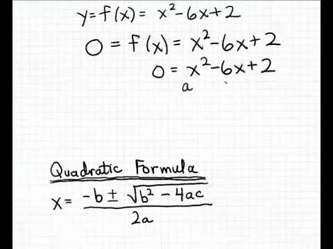 Finding the x-intercepts using the Quadratic Formula