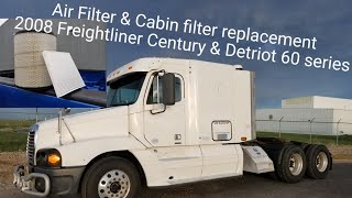 How to replace your engine air filter and cabin air filter on 2008 Freightliner Century or Detriot60