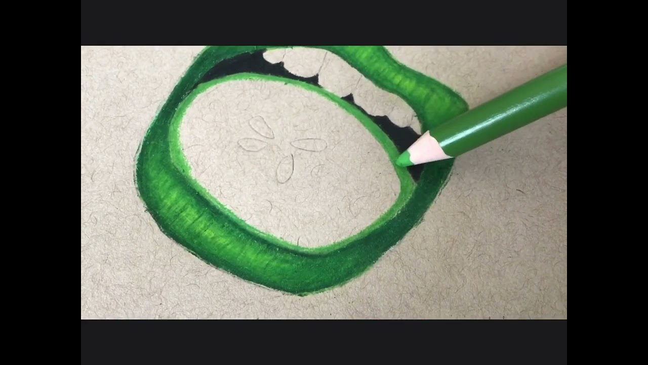 Classic Lime Lips 👄💚 | Prismacolor Pencils And Pencil/Toned Tan Paper!