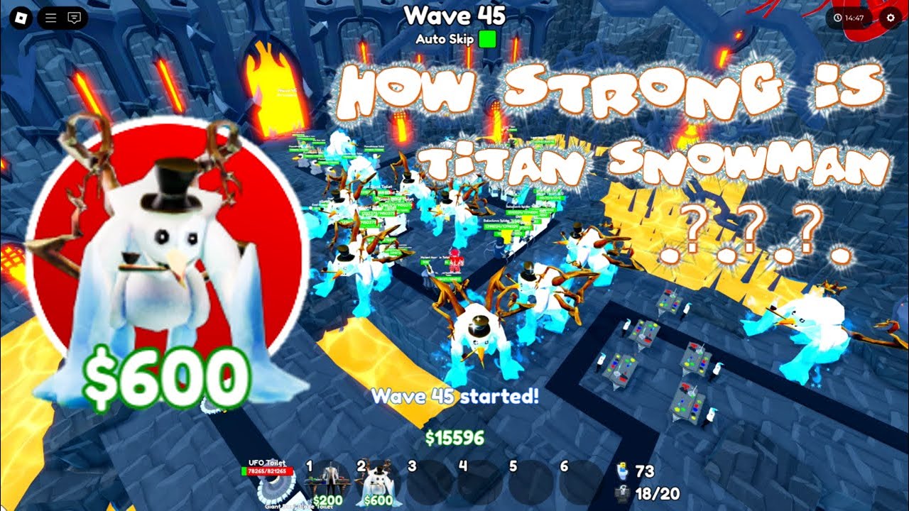 Toilet Tower Defense: Titan Snowman in ENDLESS mode