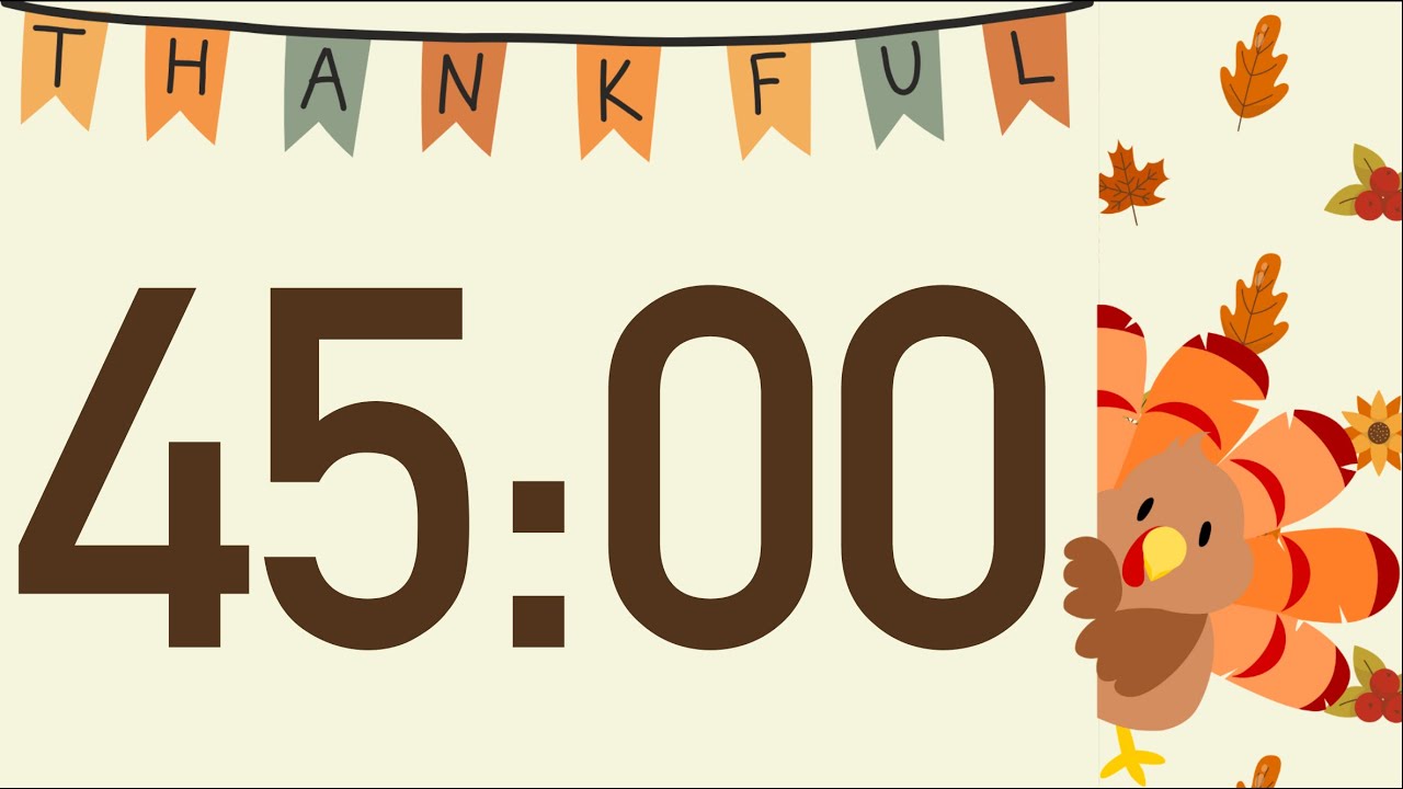 45 Minute Happy Thanksgiving Turkey Timer (Turkey Calls at End, No ...