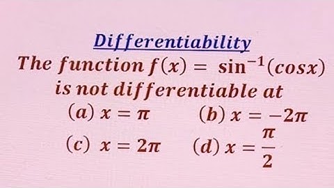 How to find the Points of non- Differentiability.