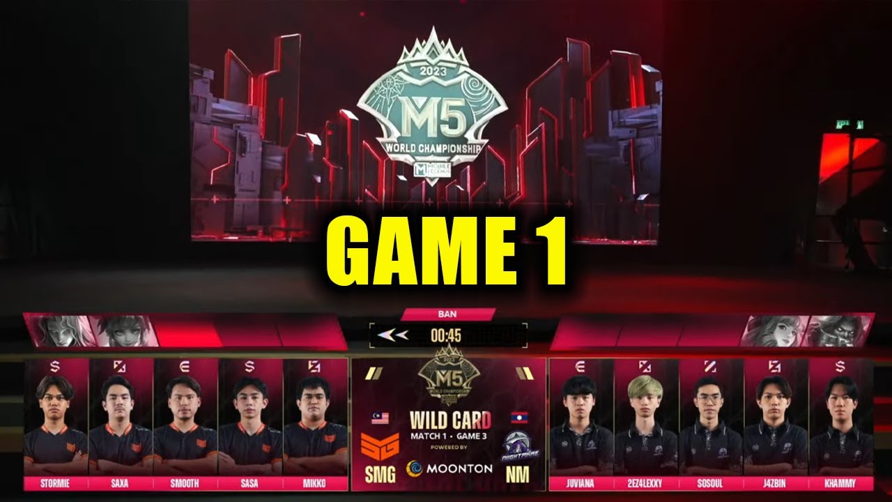 GAME 1 !! SMG MALAYSIA VS NIGHTMARE ESPORTS LAOS !! DAY 1 | M5 World Championship | Wild Card Stage