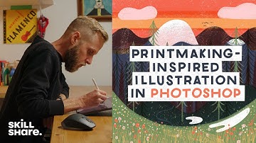 Printmaking-Inspired Illustration in Photoshop (Skillshare Class Trailer)