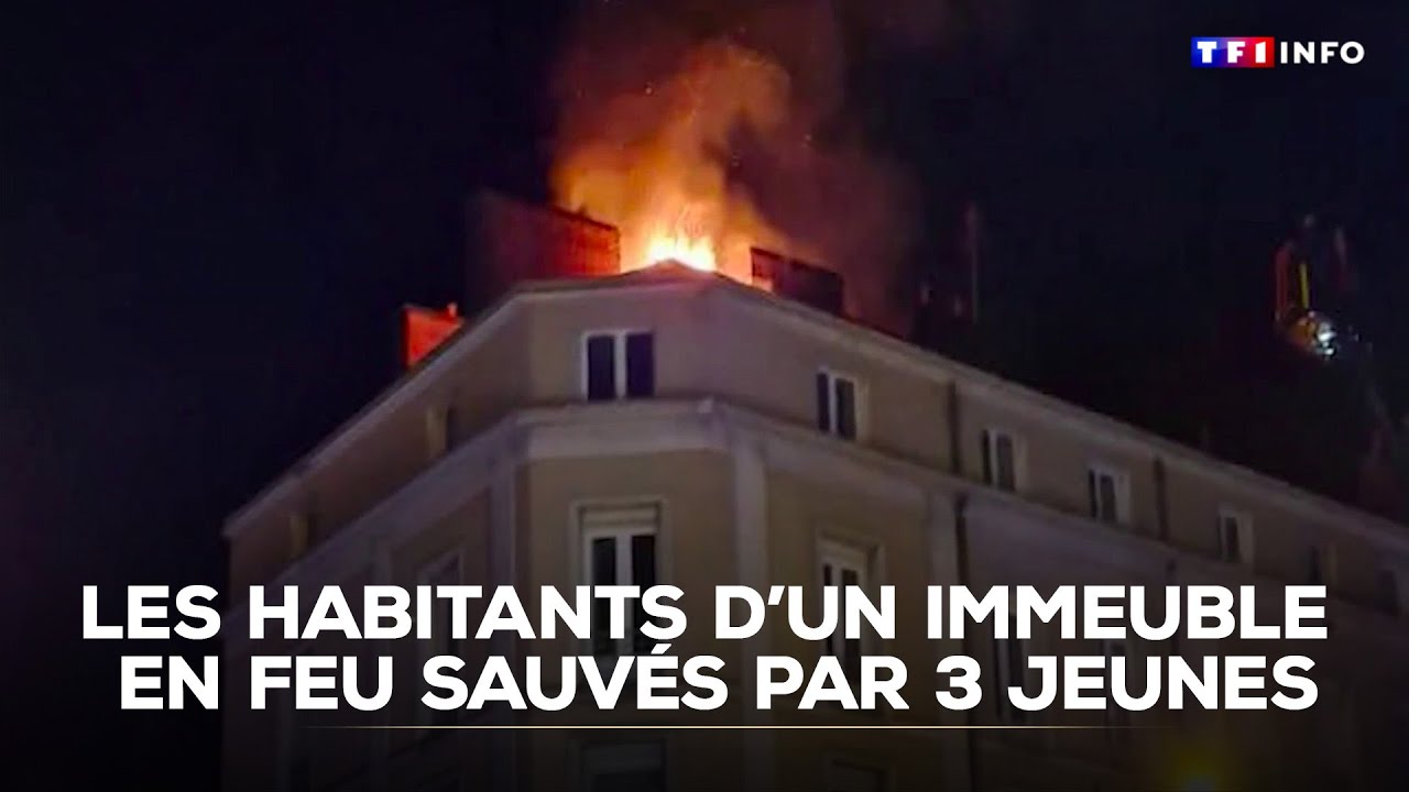 Trois jeunes sauvent les habitants d'un immeuble en feu à Rennes｜TF1 INFO