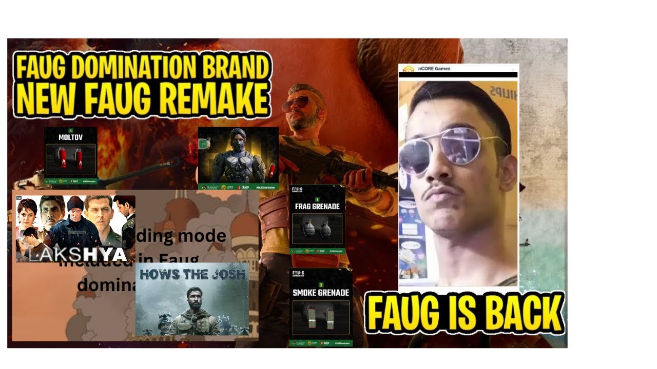 Faug domination| new update on twitter| moltov, frag granade, smoke granade| mixed gunplay mode