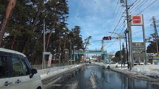 【車載動画】白銀の世界，筑摩野（松本平）R158道の駅 風穴の里～新島々～山形村～塩尻北IC進入路 2023年2月11日