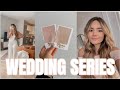 WEDDING SERIES: BHLDN rehearsal dinner outfit try on + bridesmaid dresses update + wedding hair apt