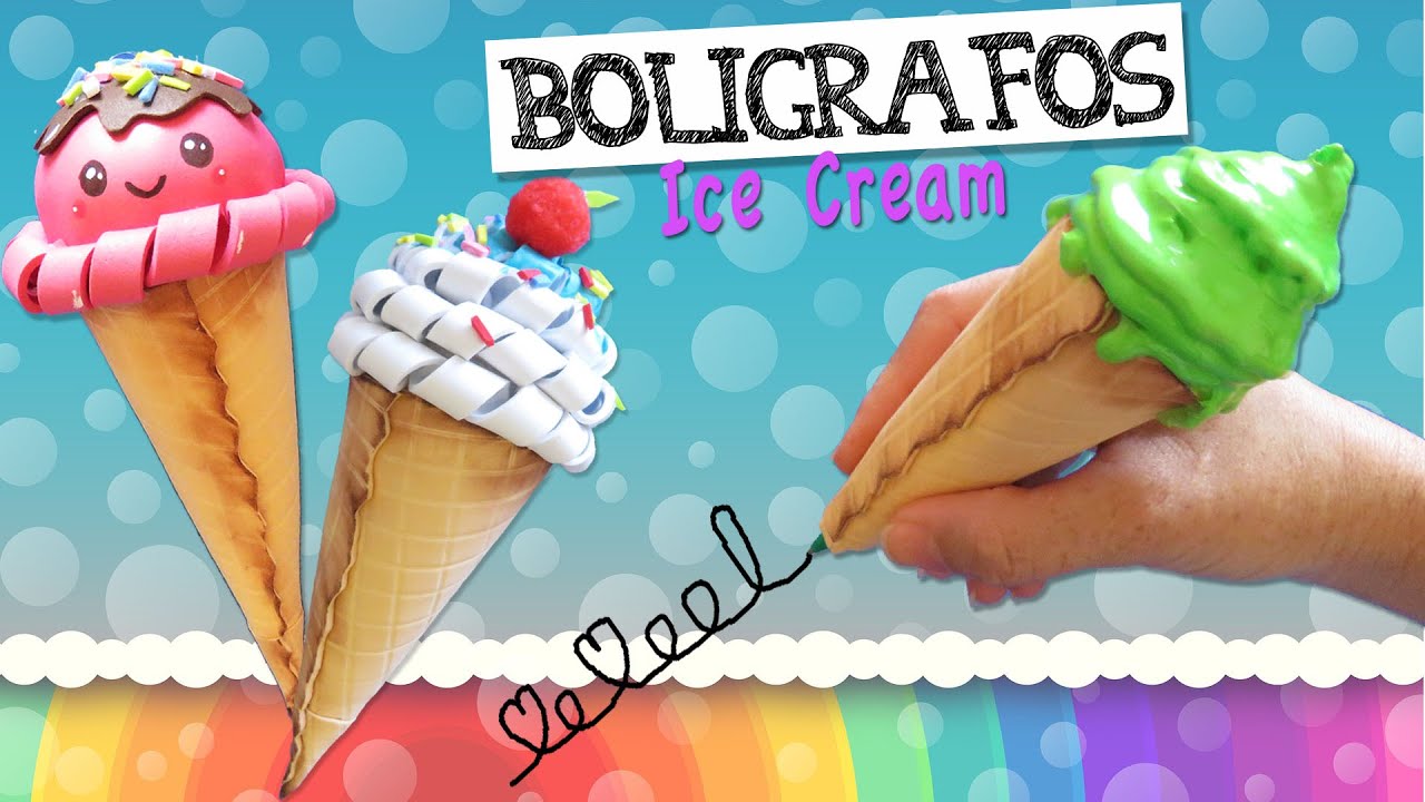 BOLIGRAFOS Helado Paleta de CARTON - LAPICEROS Ice Cream - Regreso a clases  | Manualidades aPasos - YouTube