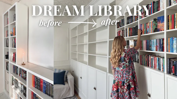 building my DREAM home library | home library makeover + bookshelf organization  📚✨