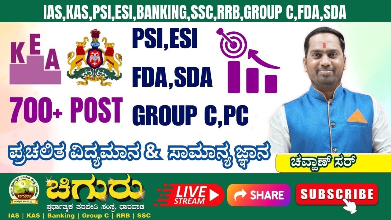 GK AND CA CLASS BY VAKIL CHAVAN SIR @ 11 AM| IAS | KAS | Group C | FDA | KAS | VAO| SDA| PSI | PC|