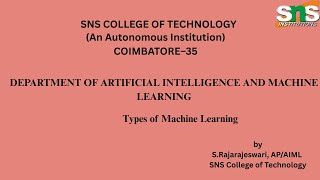 Types of Machine Learning | Machine Learning | SNS Institutions