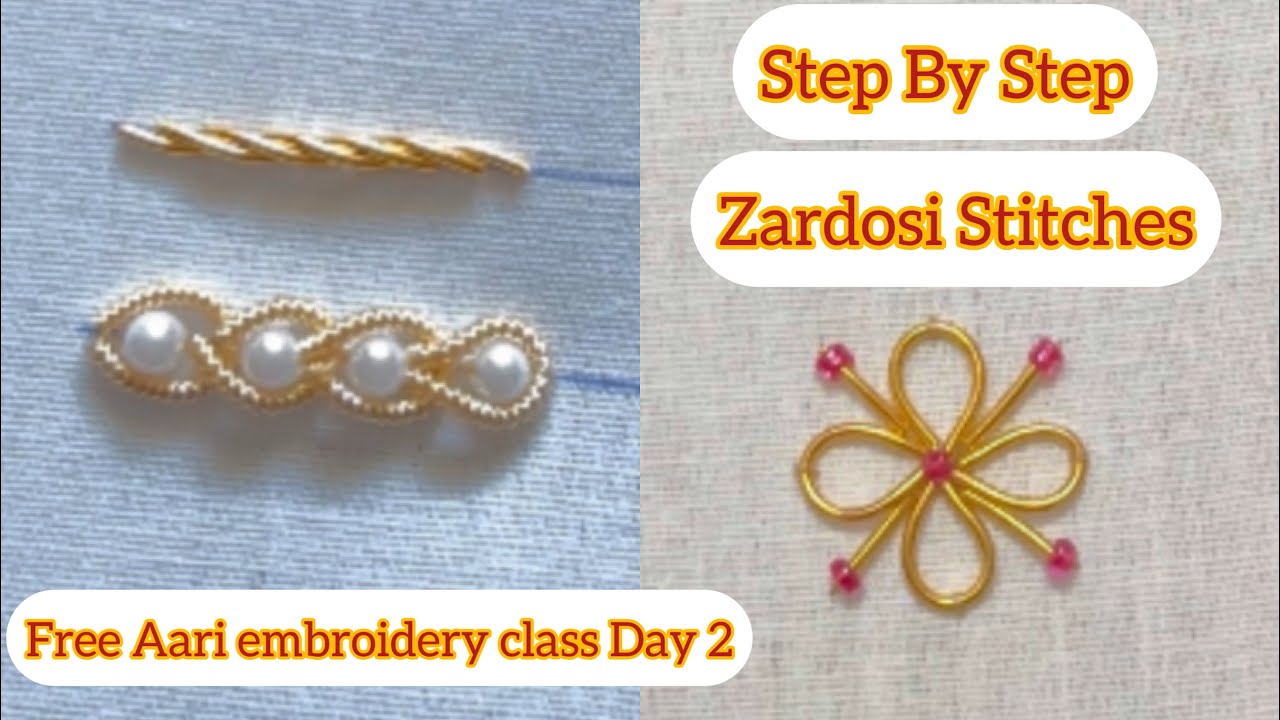 Free Aari embroidery class Day 2 || Aari work for beginners || Zardosi work  #aariworkclasses
