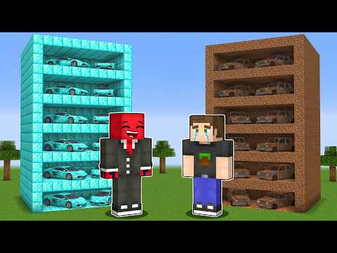 ZENGİN vs FAKİR: Apartman Araba Garajı (Minecraft)
