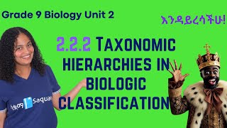 Grade 9 Biology Unit 2: 2.2.2 Taxonomic Hierarchies in Biological Classification Saquama | ሳቋማ